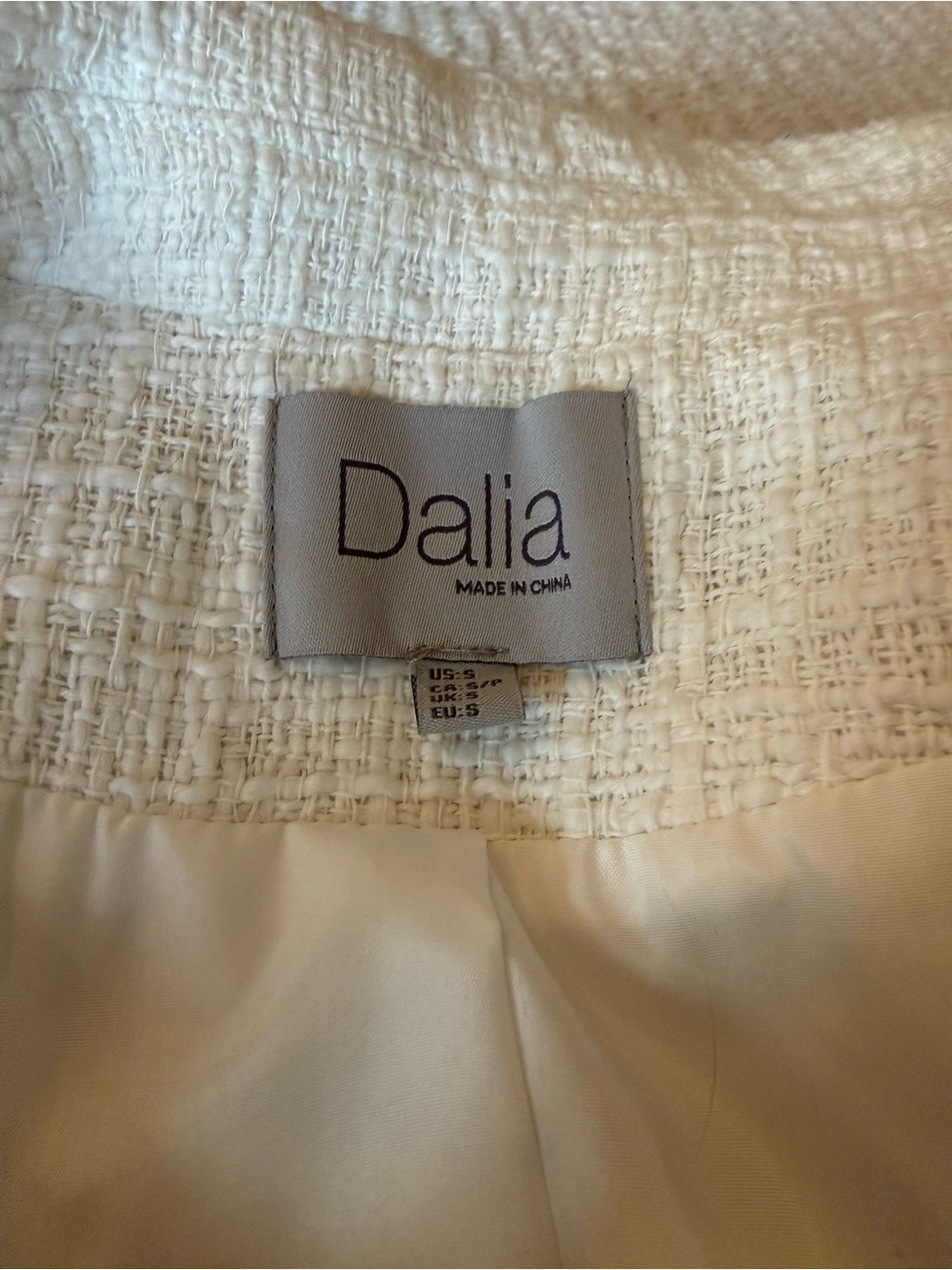 Dalia White Tweed Fringe Jacket - Picture 3 of 3